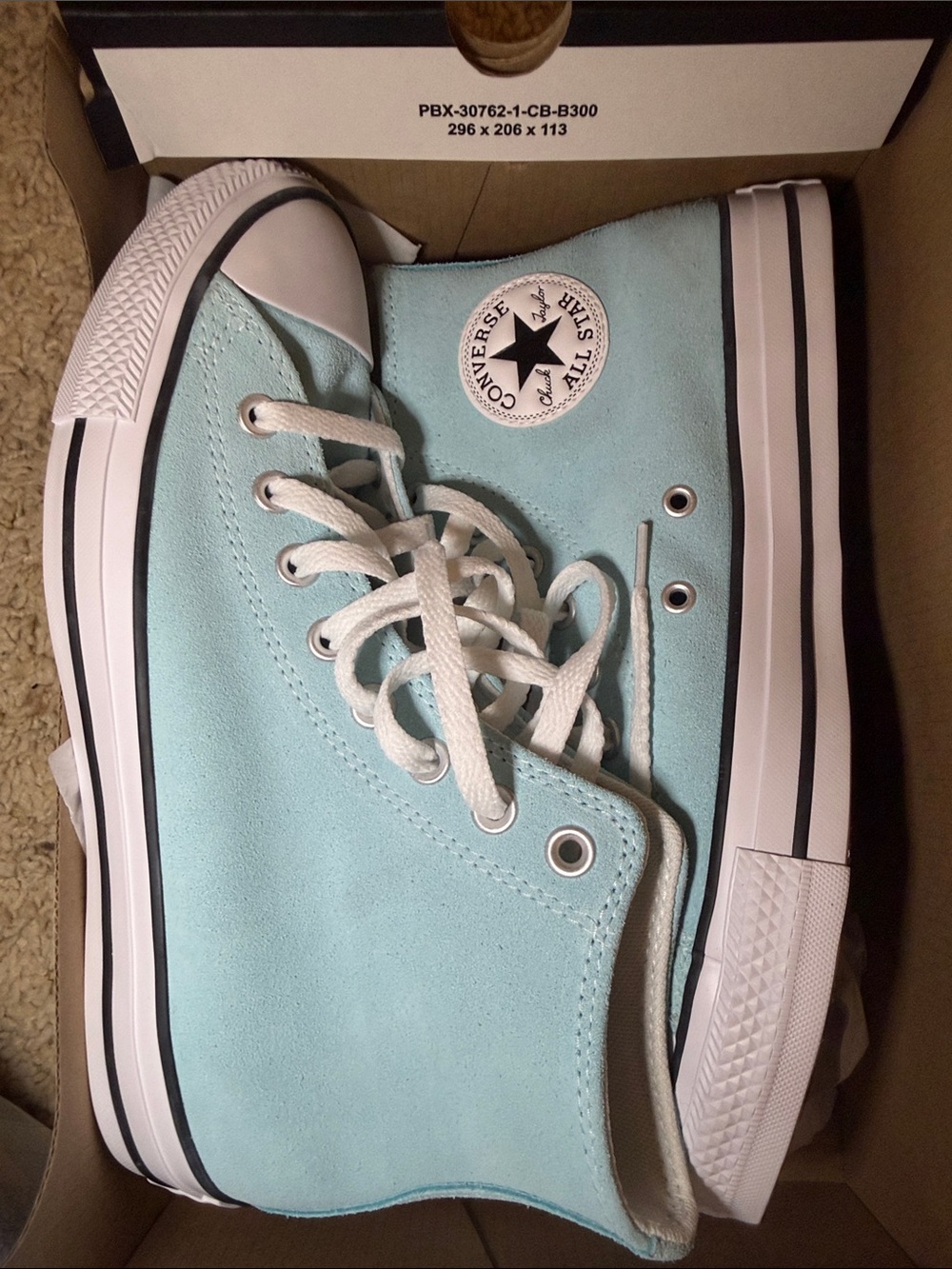 Converse High Top Sneakers - Blue Glow - Suede - Picture 3 of 4